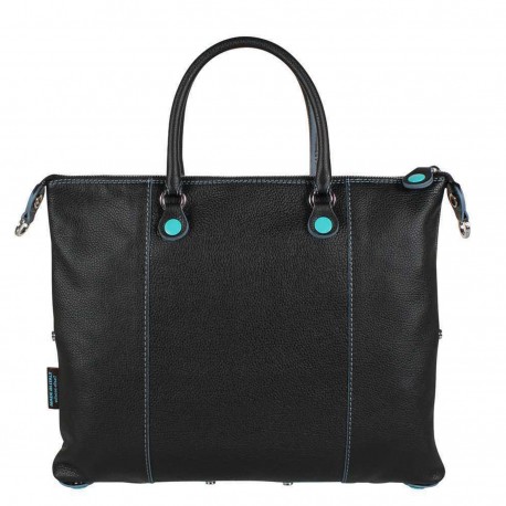 GABS G3 PLUS Borsa in pelle due manici trasformabile M RUGA NERO P/E 2019