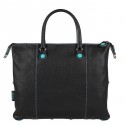 GABS G3 PLUS Borsa in pelle due manici trasformabile M RUGA NERO P/E 2019