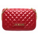LOVE MOSCHINO Borsa tracolla con patta in nappa trapuntata ROSSO Pre A/I 2019-2020